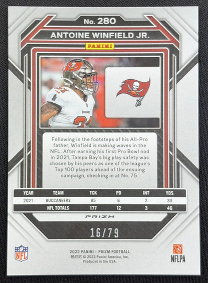 Antoine Winfield Jr. 2022 Panini Prizm No Huddle Blue /79 Buccaneers