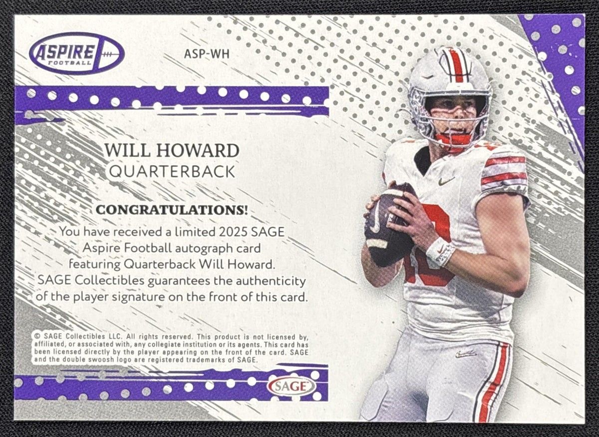 Will Howard 2025 SAGE Aspire Auto