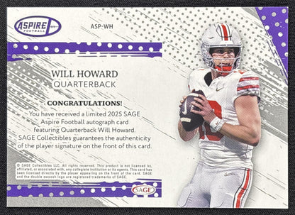 Will Howard 2025 SAGE Aspire Auto