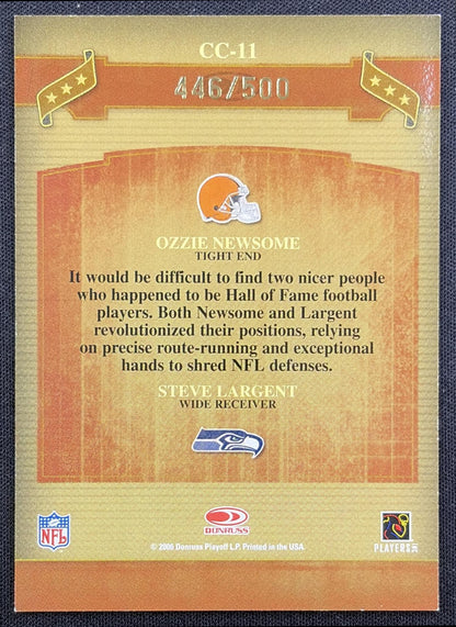 Ozzie Newsome Steve Largent 2006 Donruss Classics Classic Combos Bronze /500 Lions