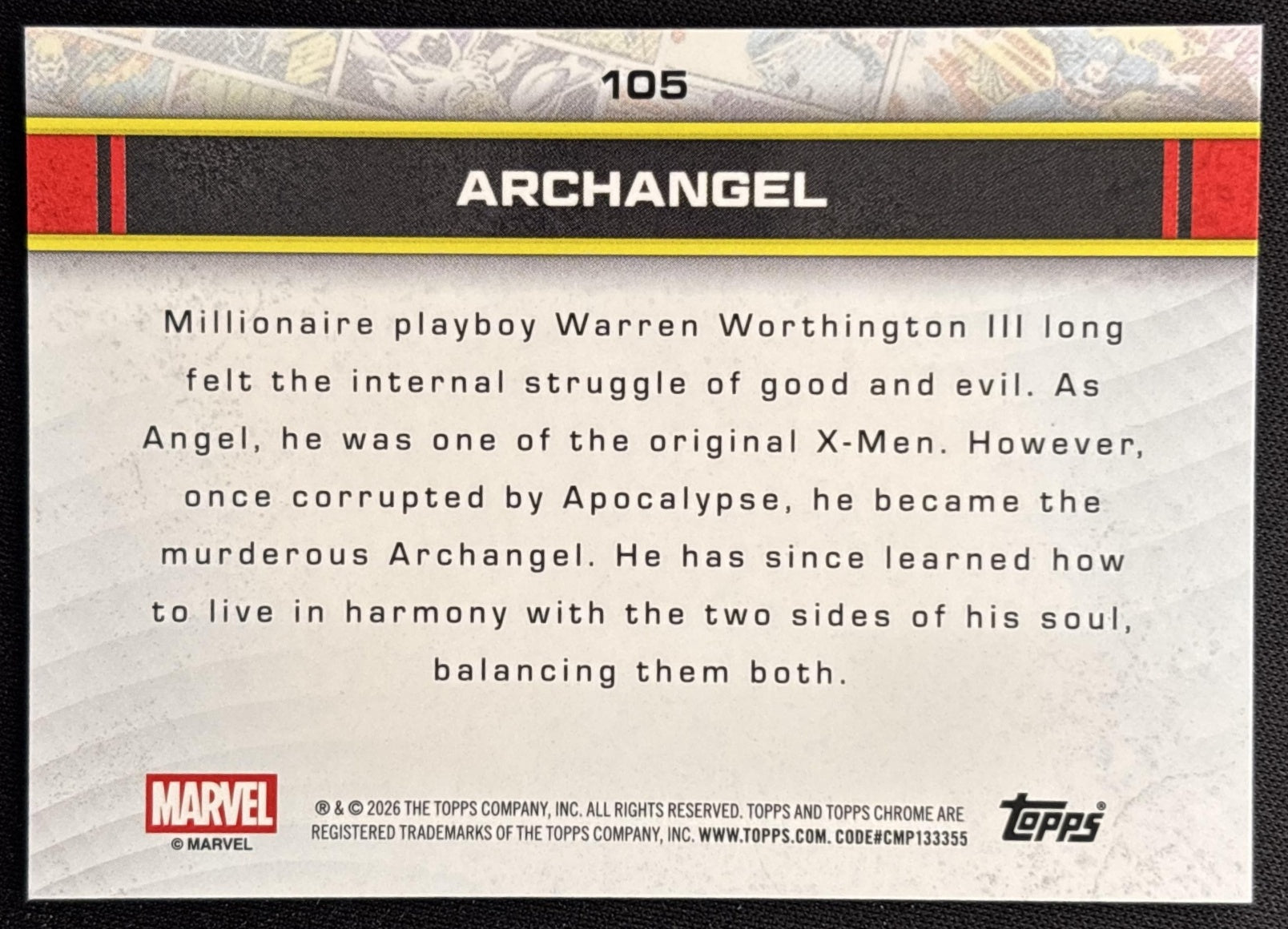 Archangel 2026 Topps Chrome Marvel Comics