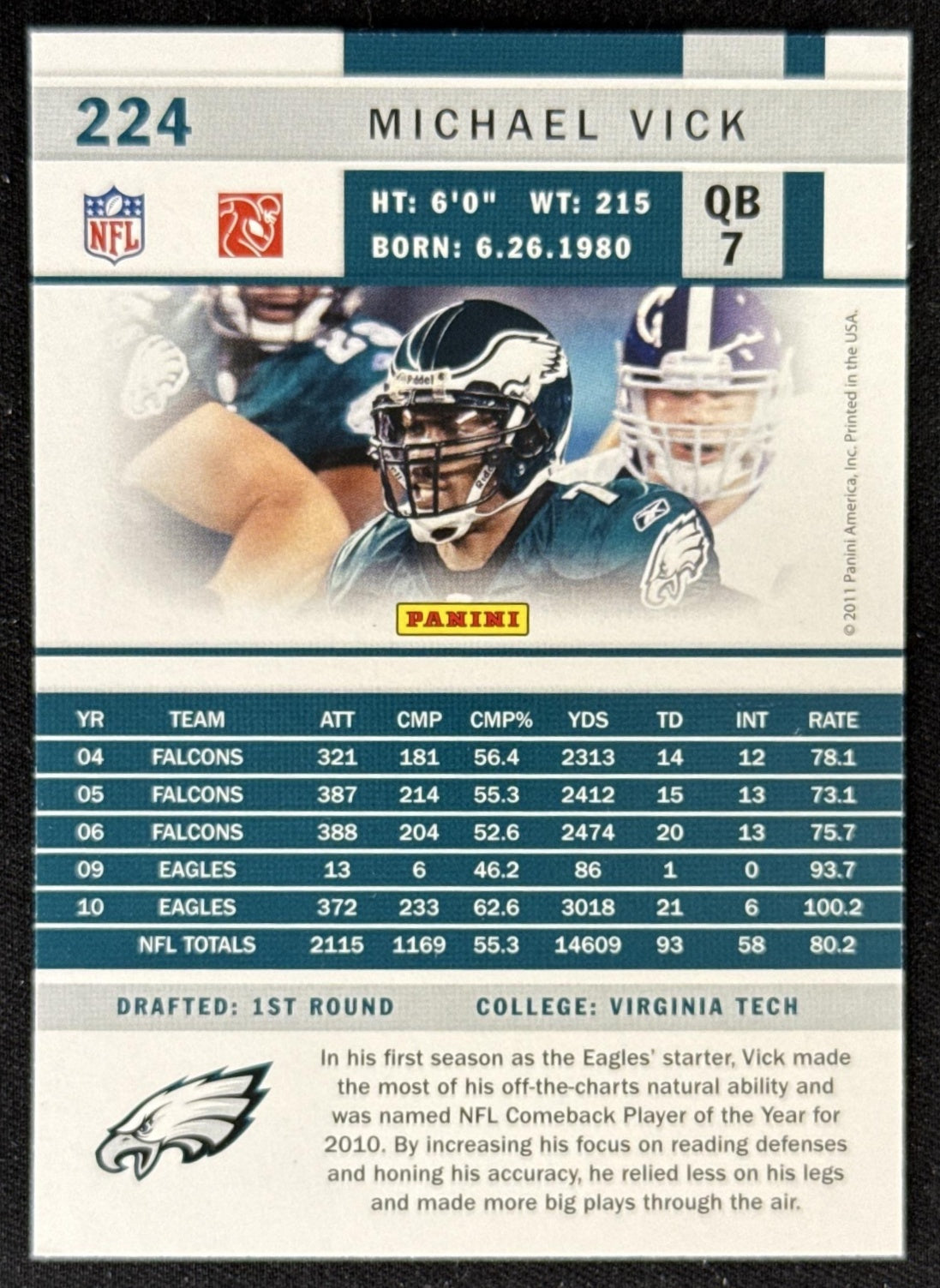 Michael Vick 2011 Panini Score Eagles Sports Trading Card