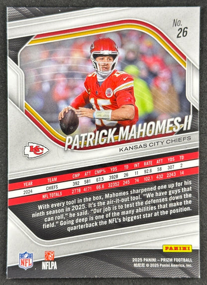 Patrick Mahomes II 2025 Prizm Chiefs Football