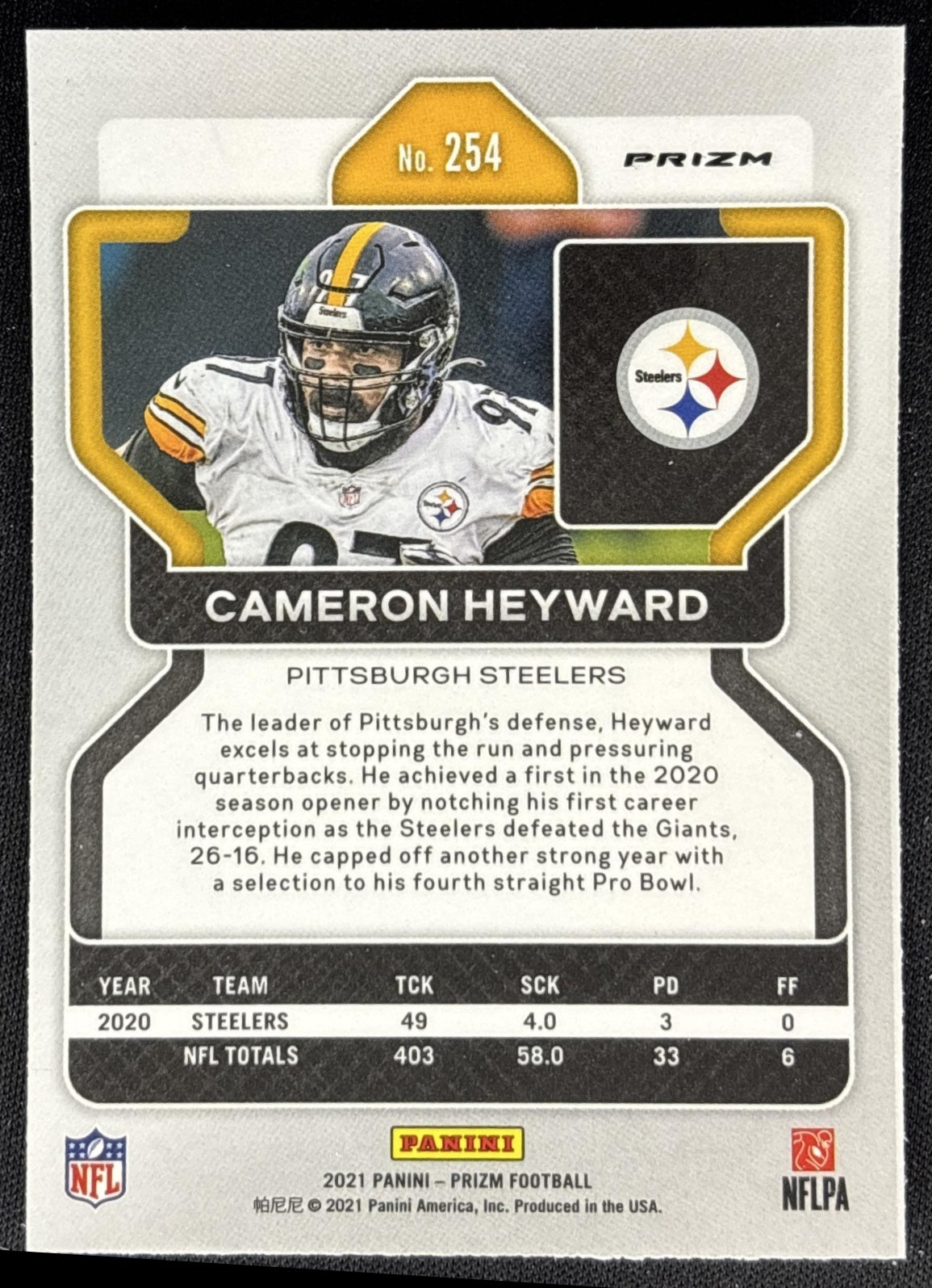 Cameron Heyward 2021 Panini Prizm Light Blue Steelers Sports Trading Cards
