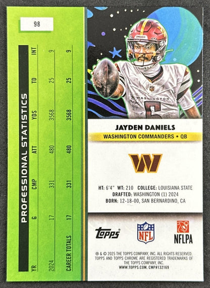 Jayden Daniels 2025 Topps Cosmic Chrome Commanders