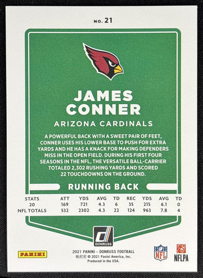 James Conner 2021 Panini Donruss Press Proof Premium Cardinals
