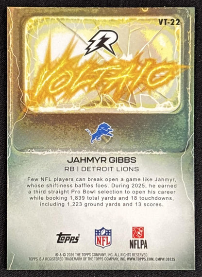 Jahmyr Gibbs 2025 Topps Resurgence Voltaic Lions