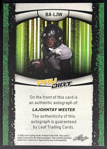 LaJOhntay Wester 2026 Leaf Paydirt Auto Orange /65 back