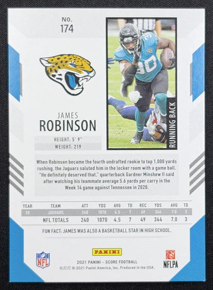 James Robinson 2021 Panini Score Lava /575 Jaguars back