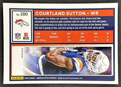 Courtland Sutton 2025 Panini Donruss Optic Stars Prizm Broncos Sports Trading Cards
