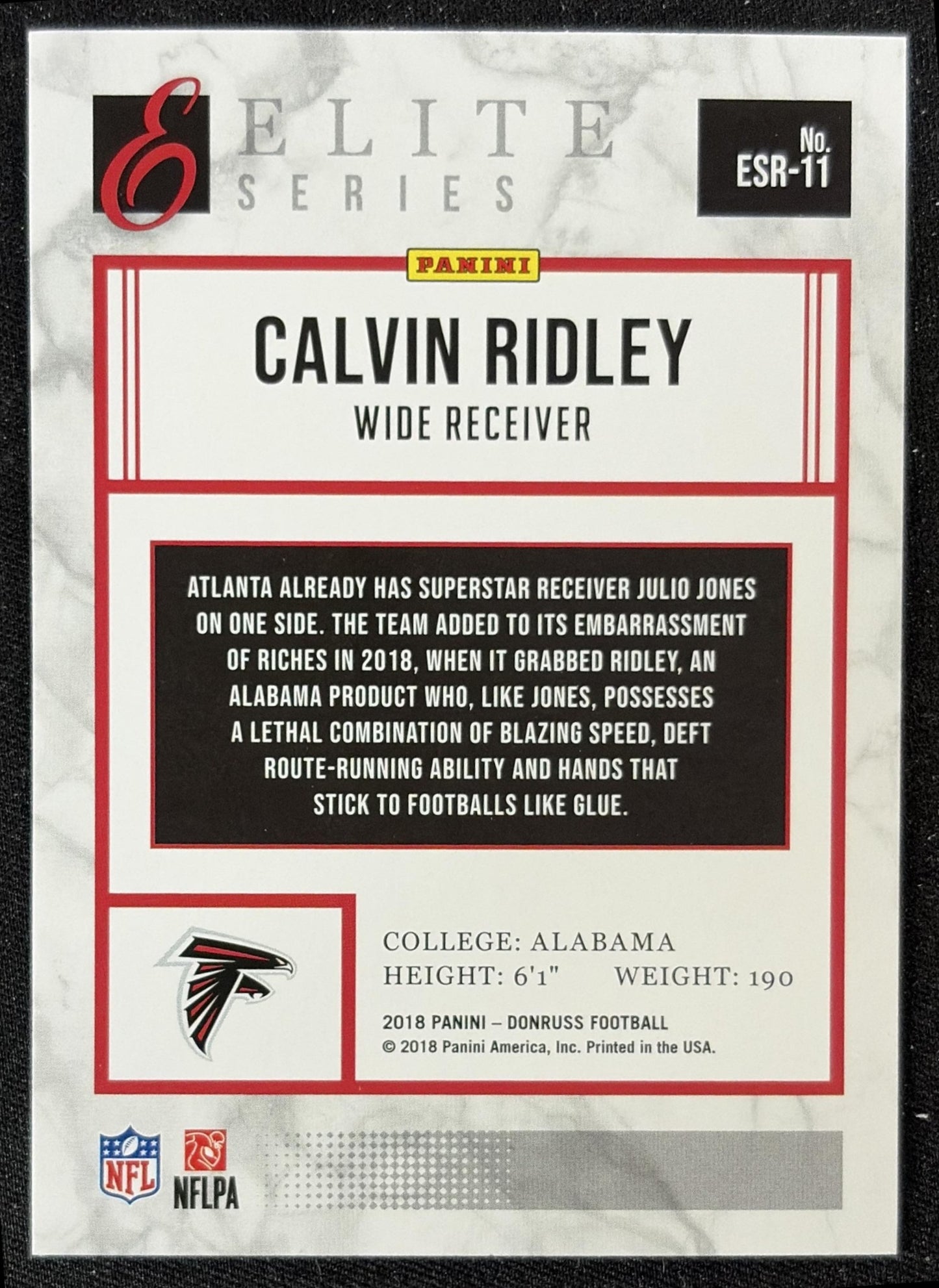 Calvin Ridley 2018 Panini Donruss Elite Rookie Elitist Crimson Tide