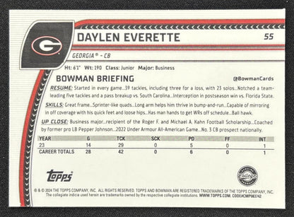 Daylen Everette 2024 Bowman Chrome University Purple Shimmer Refractor Bulldogs