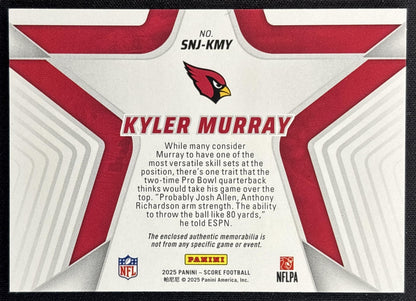 Kyler Murray 2025 Panini Score Stars of the NFL Jersey Cardinals