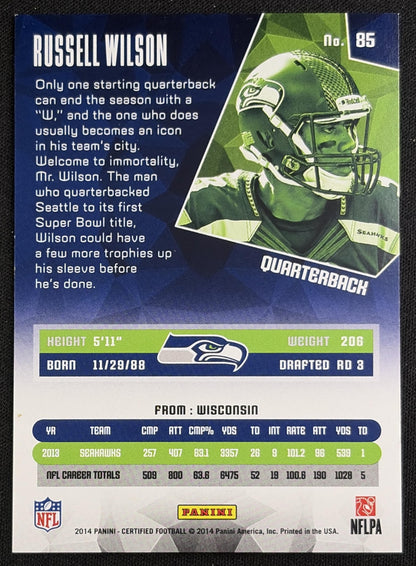 Russell Wilson 2014 Panini Certified Blue /99 Seahawks