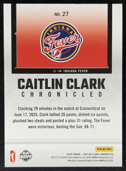 Caitlin Clark 2025 Panini Chronicled WNBA Red Cracked Ice Fever 27