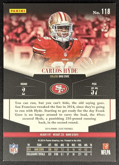 Carlos Hyde 2014 Panini Elite /999 49ers back