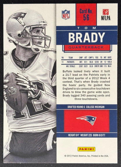 Tom Brady 2012 Panini Contenders Patriots Sports Trading Cards