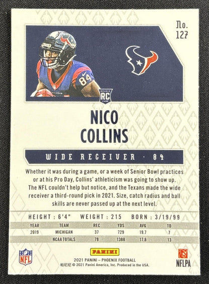 Nico Collins 2021 Panini Phoenix Celestial Texans