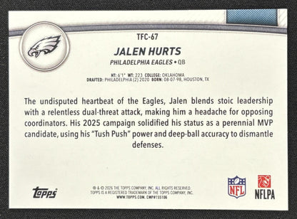 Jalen Hurts 2026 Topps The Collection Blue Foil /150 Eagles Sports Trading Card
