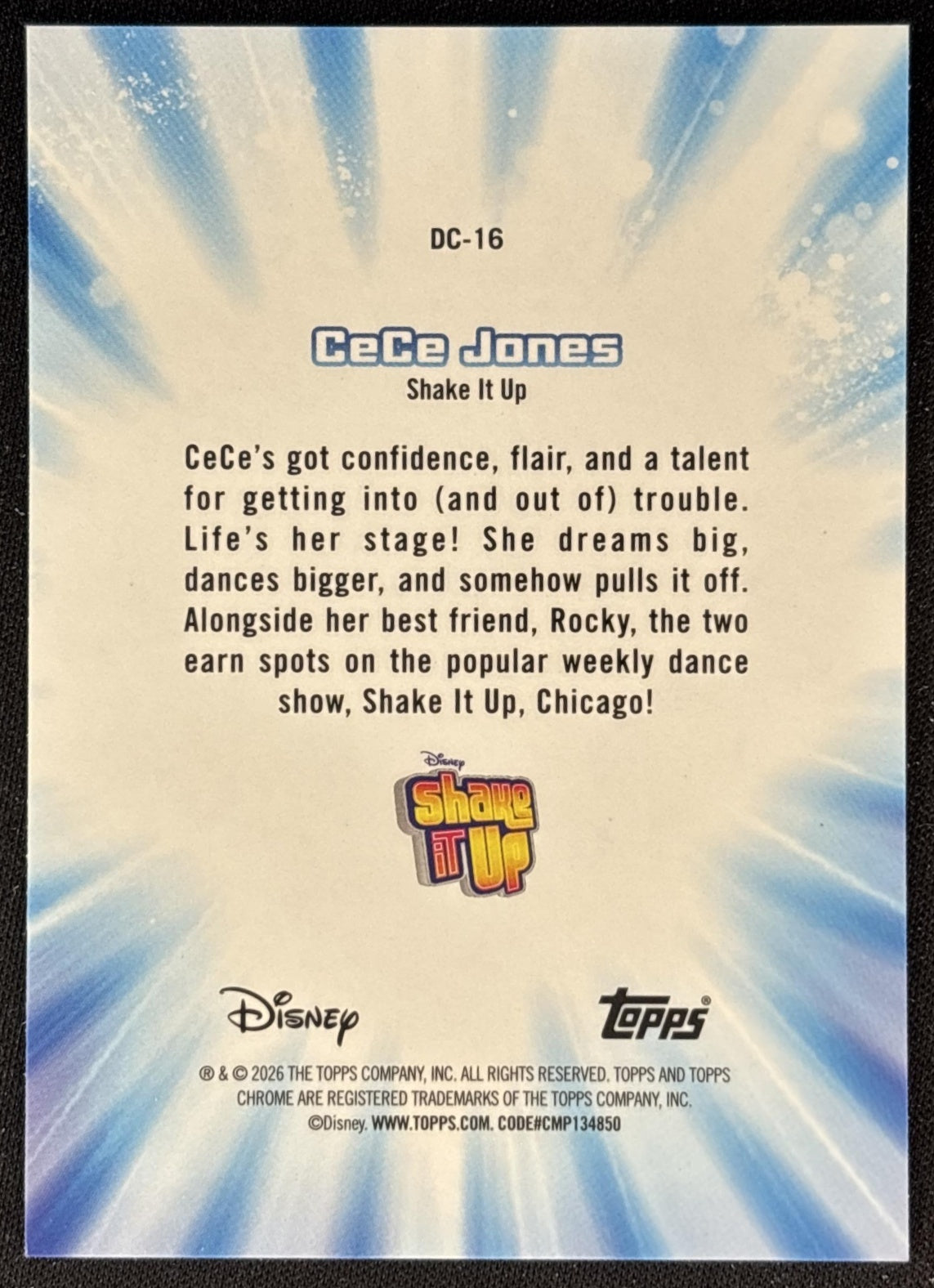 CeCe Jones 2026 Topps Chrome Disney Channel Shake It Up Back