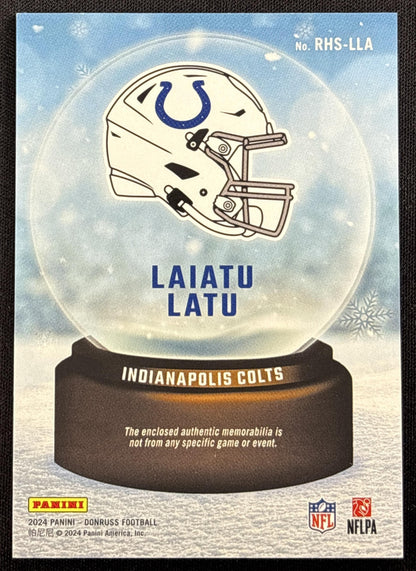Laiatu Latu 2024 Panini Donruss Rookie Holiday Sweater Colts Indianapolis Colts