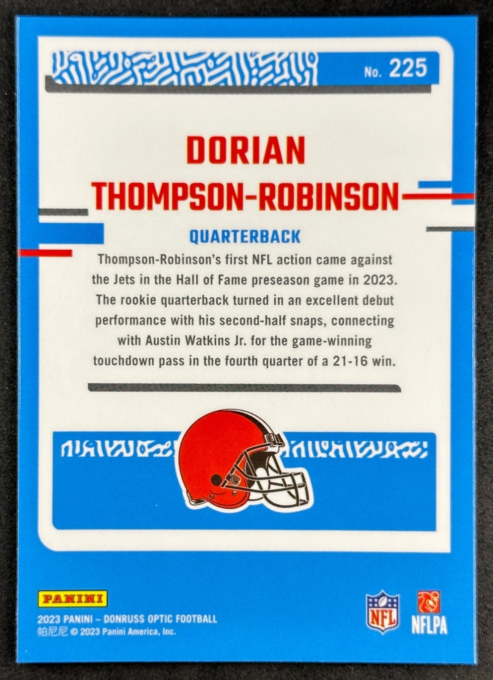 Dorian Thompson-Robinson 2023 Donruss Optic Browns Sports Trading Cards