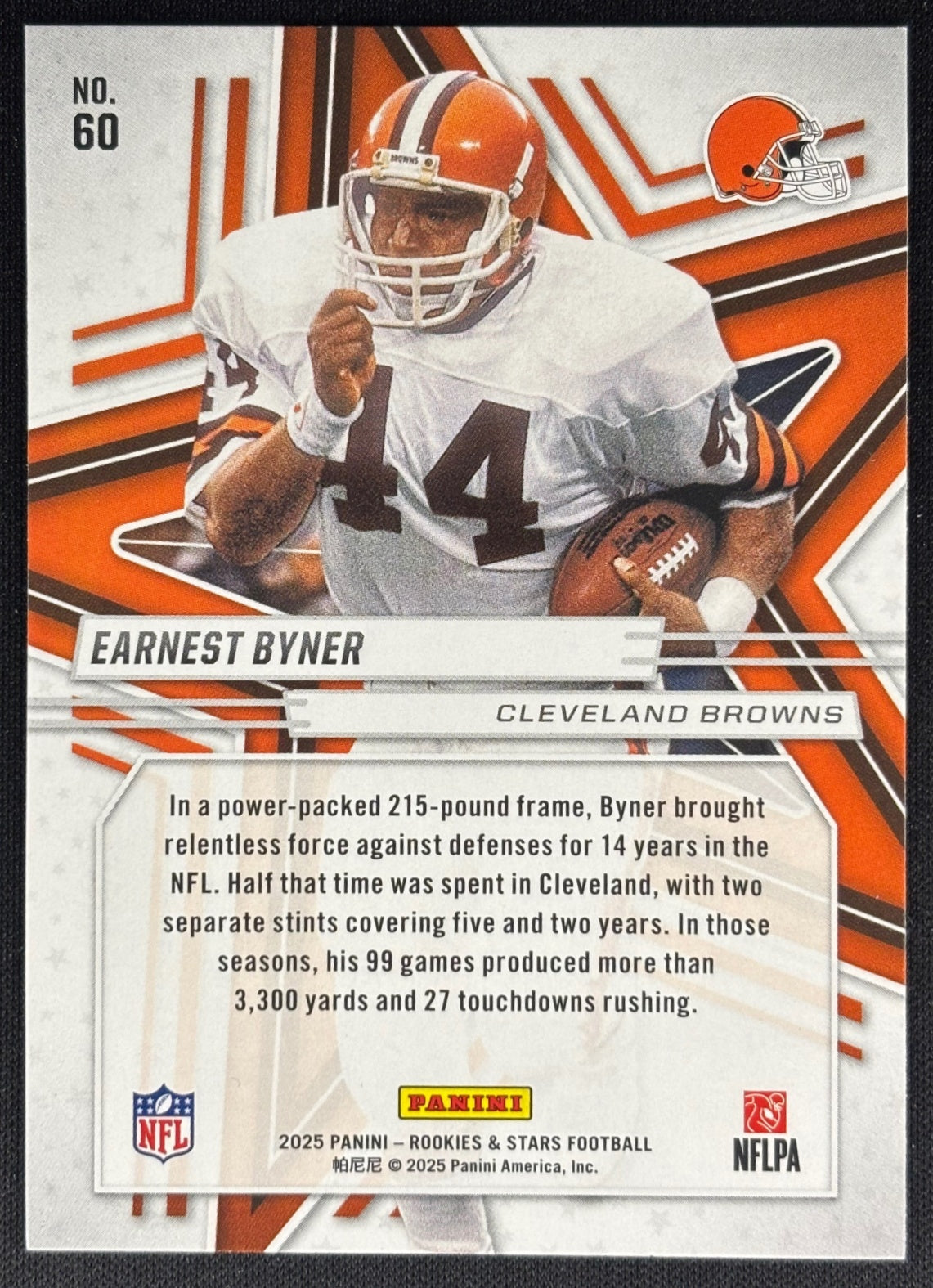 Earnest Byner 2025 Rookies & Stars Preferred Browns Sports Trading Card