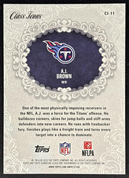 A.J. Brown 2025 Topps Signature Class Icons Titans Sports Trading Cards
