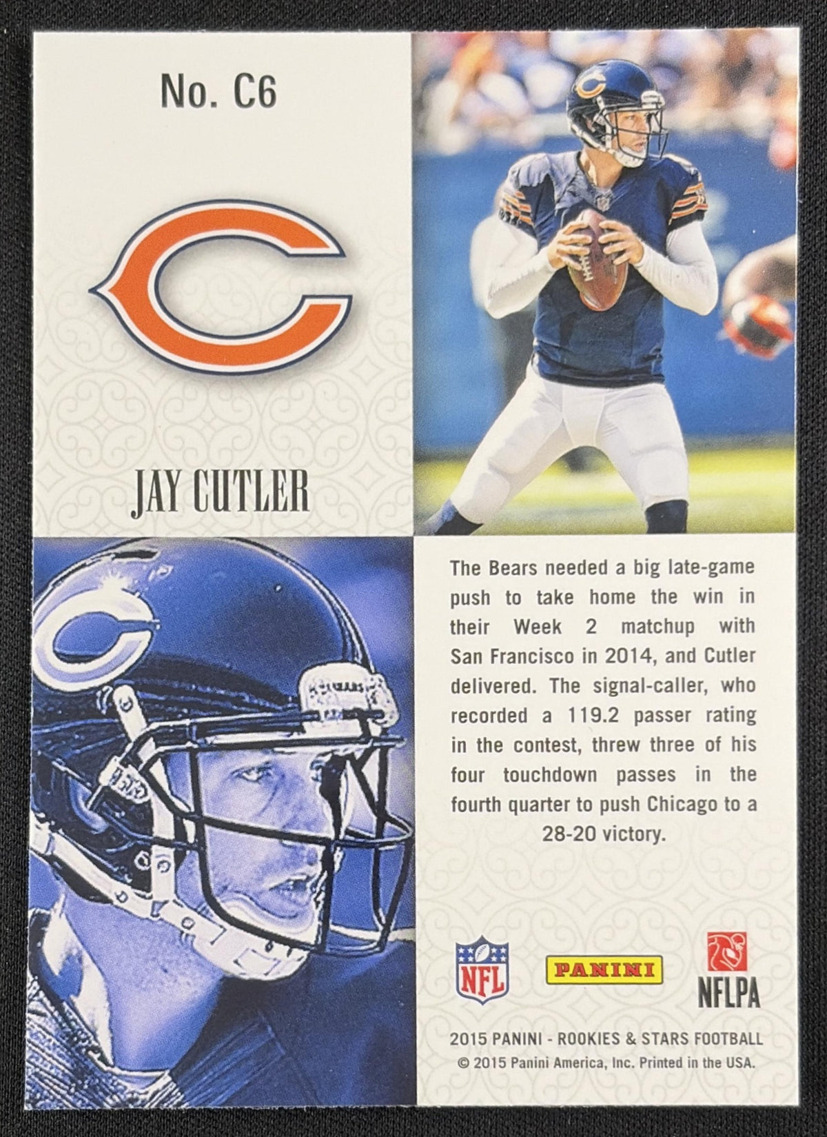 Jay Cutler 2015 Panini Rookies & Stars Crusade Blue Bears