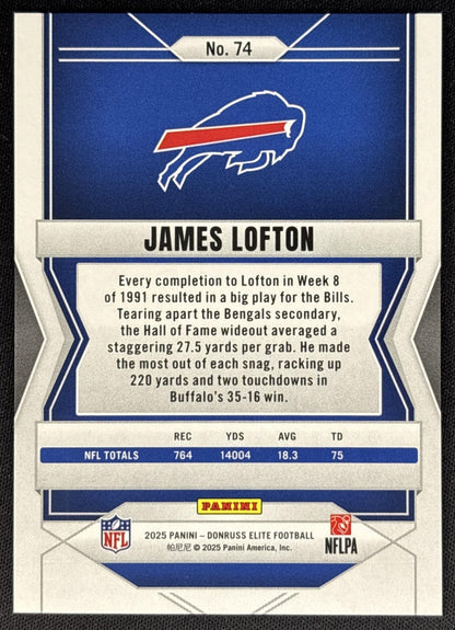James Lofton 2025 Panini Donruss Elite Blue /75 Bills Sports Trading Cards