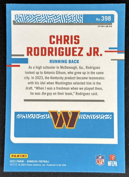 Chris Rodriguez Jr. 2023 Donruss Optic Rated Rookie Preview Pink Prizm Commanders Sports Trading Card