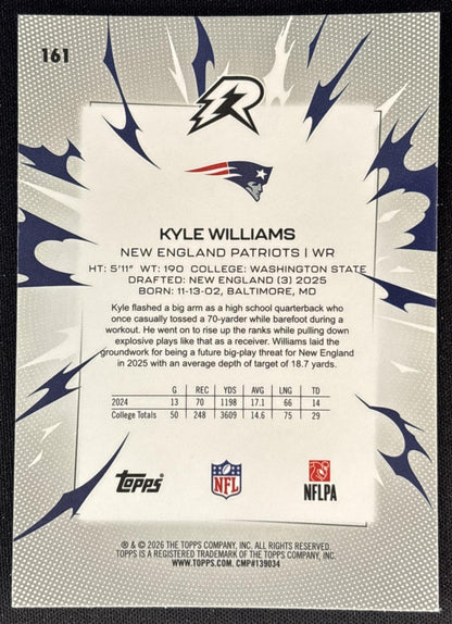 Kyle Williams 2025 Topps Resurgence Patriots Sports Trading Cards