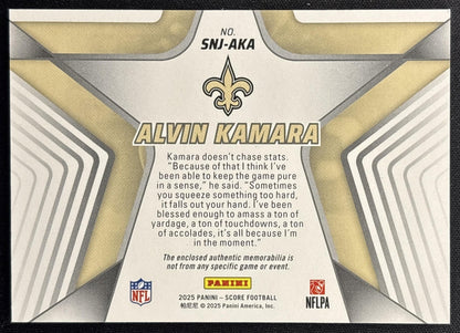 Alvin Kamara 2025 Panini Score Stars of the NFL Jersey Saints Sports Trading Cards