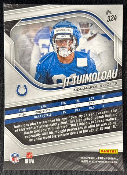 JT Tuimoloau 2025 Prizm Colts Sports Trading Card