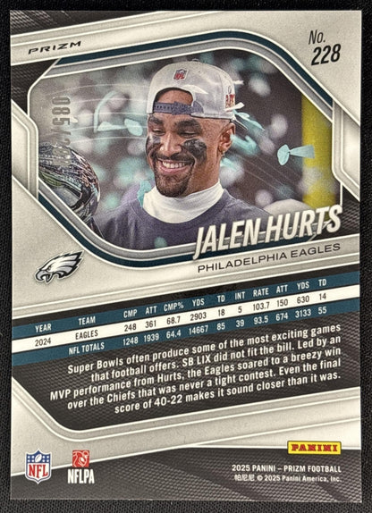Jalen Hurts 2025 Panini Prizm Hyper /200 Eagles back