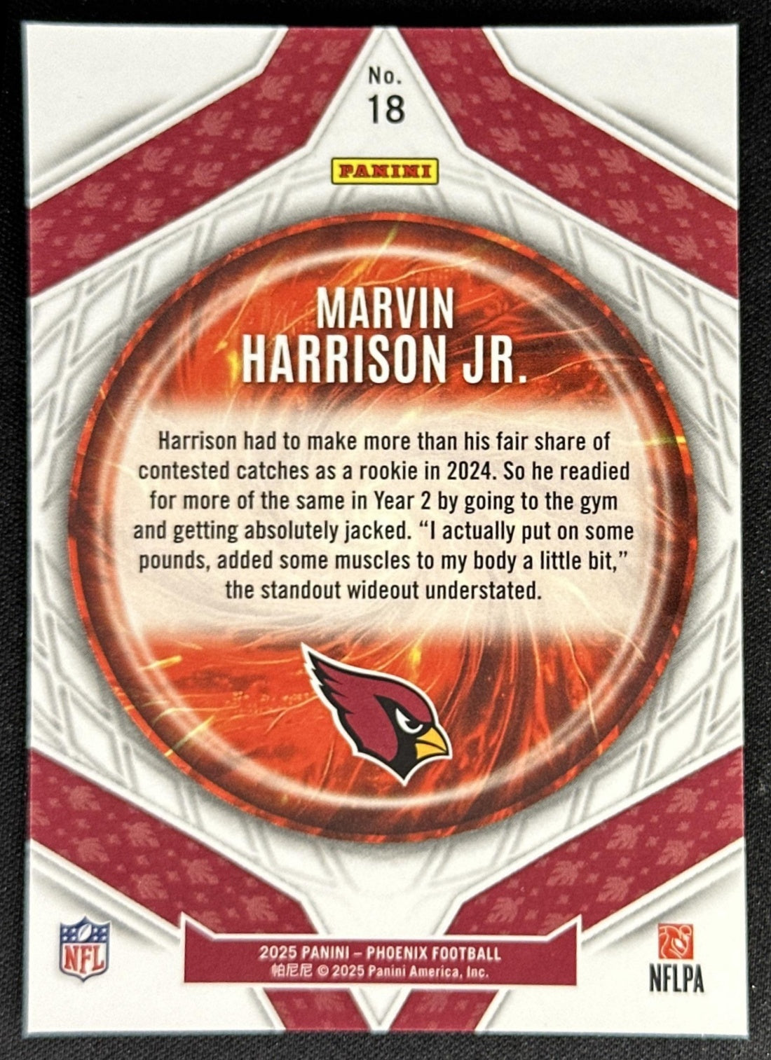 Marvin Harrison Jr. 2025 Panini Phoenix Paragon Cardinals