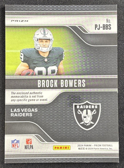 Brock Bowers 2024 Panini Prizm Premier Jerseys Neon Green Pulsar Raiders 2 Sports Trading Card