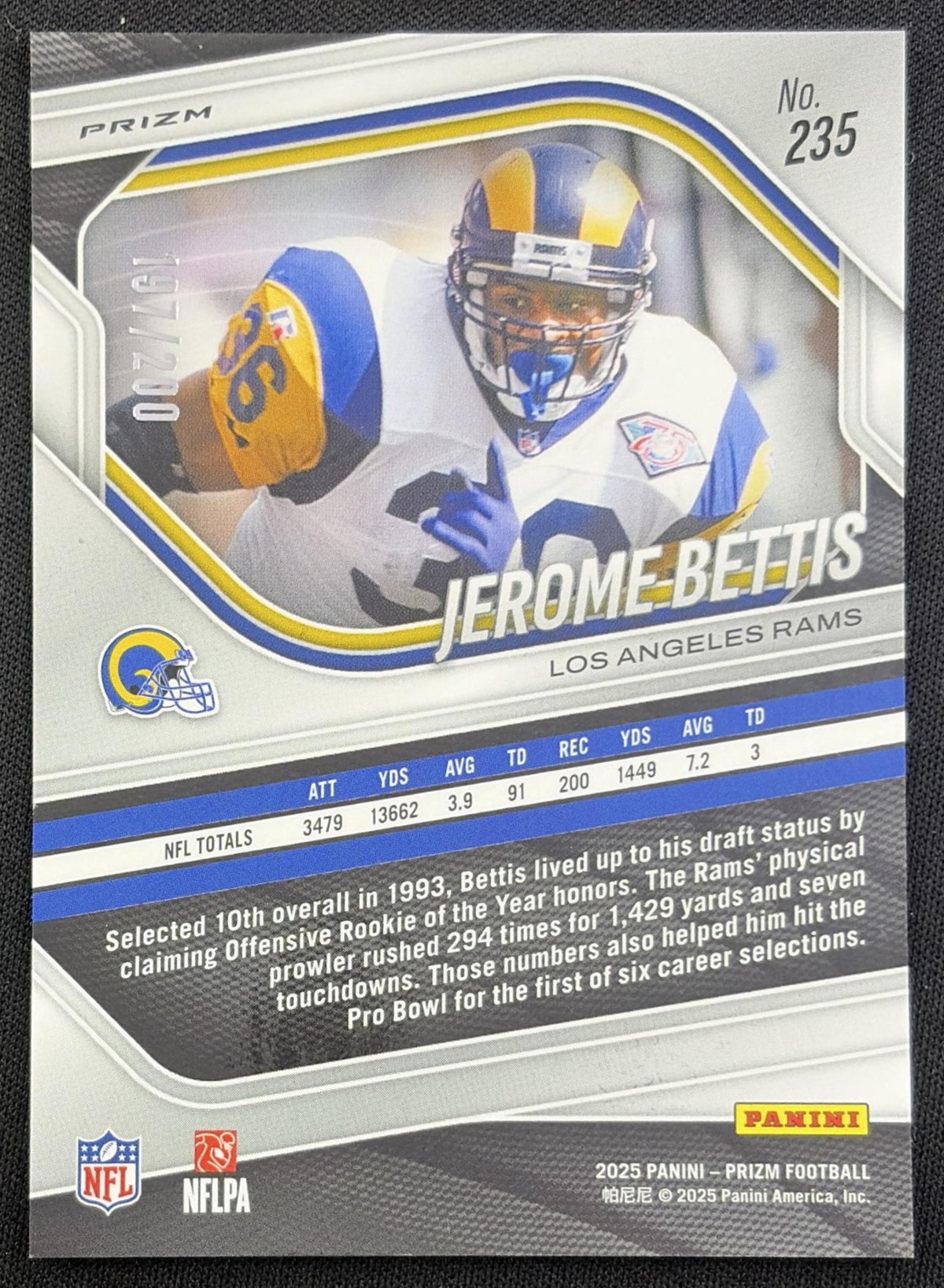 Jerome Bettis 2025 Panini Prizm Hyper /200 Rams