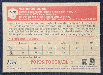 Warrick Dunn 2006 Topps Heritage Chrome /1952 Falcons