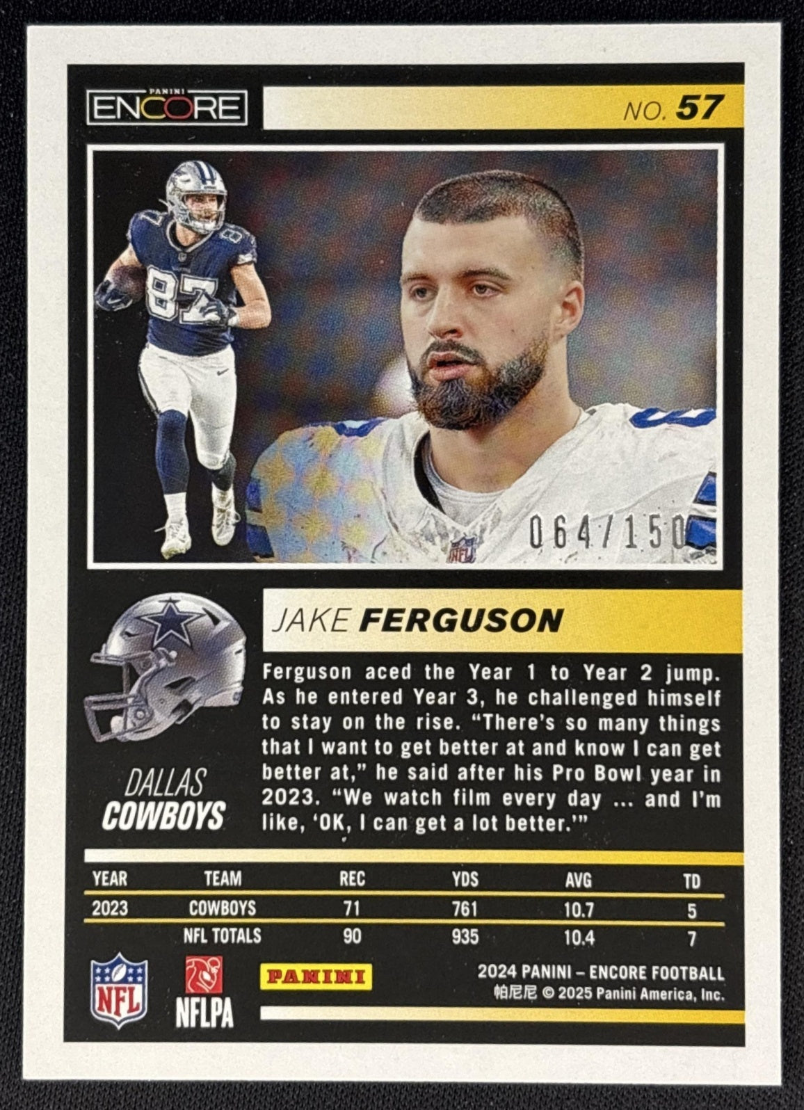 Jake Ferguson 2024 Panini Encore Silver /150 Cowboys