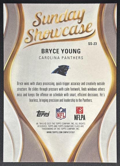 Bryce Young 2025 Topps Signature Class Sunday Showcase Panthers back