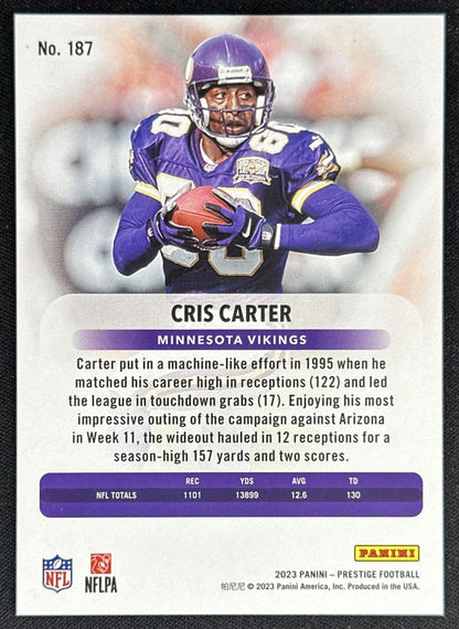 Cris Carter 2023 Panini Prestige Xtra Points Blue /399 Vikings