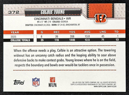 Colbie Young 2026 Topps Flagship Fanatics Foil Bengals