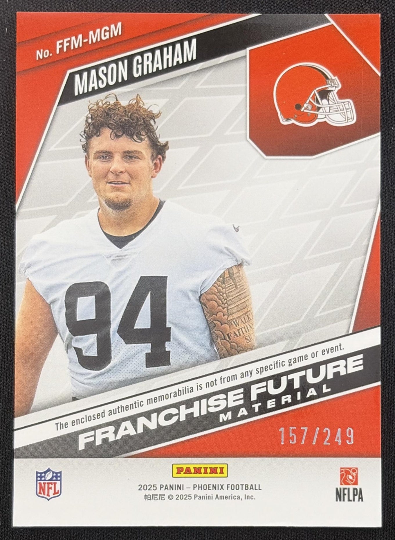 Mason Graham 2025 Panini Phoenix Franchise Future Material Red Prizm /249 Browns