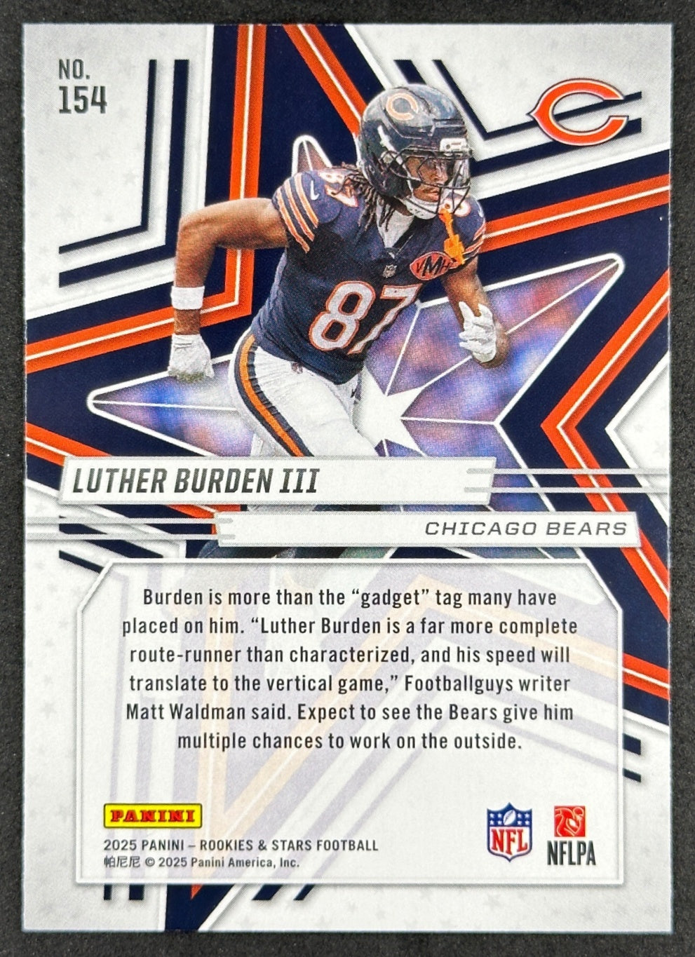 Luther Burden III 2025 Rookies & Stars Bears Sports Trading Card