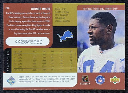 Herman Moore 1998 SPx Finite /10100 Lions