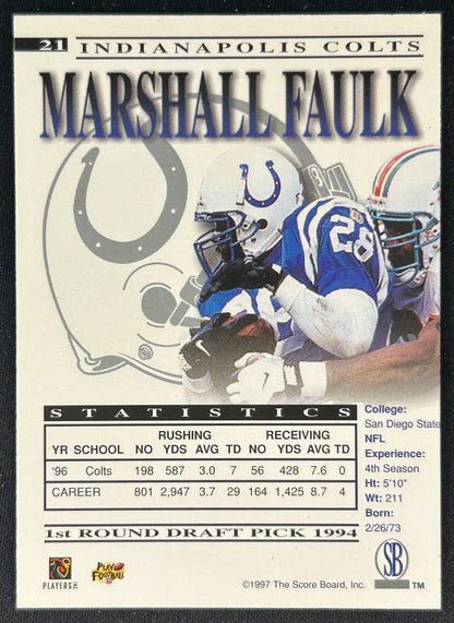 Marshall Faulk 1997 The Score Board Colts