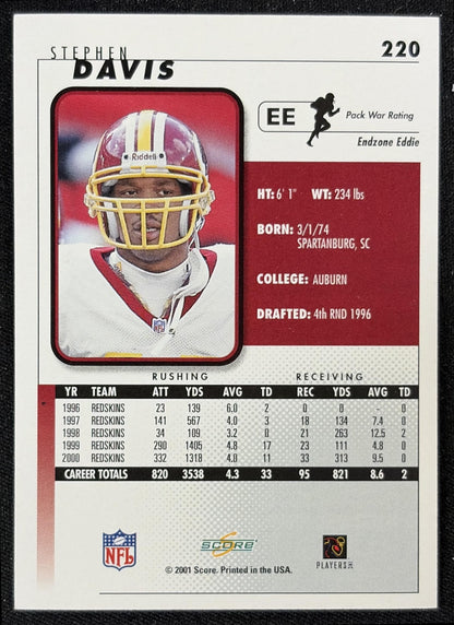 Stephen Davis 2001 Score Redskins