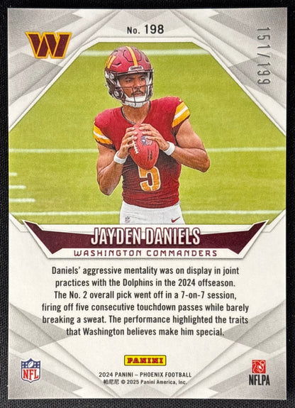 Jayden Daniels 2024 Phoenix Green Fade /199 Commanders sports trading card