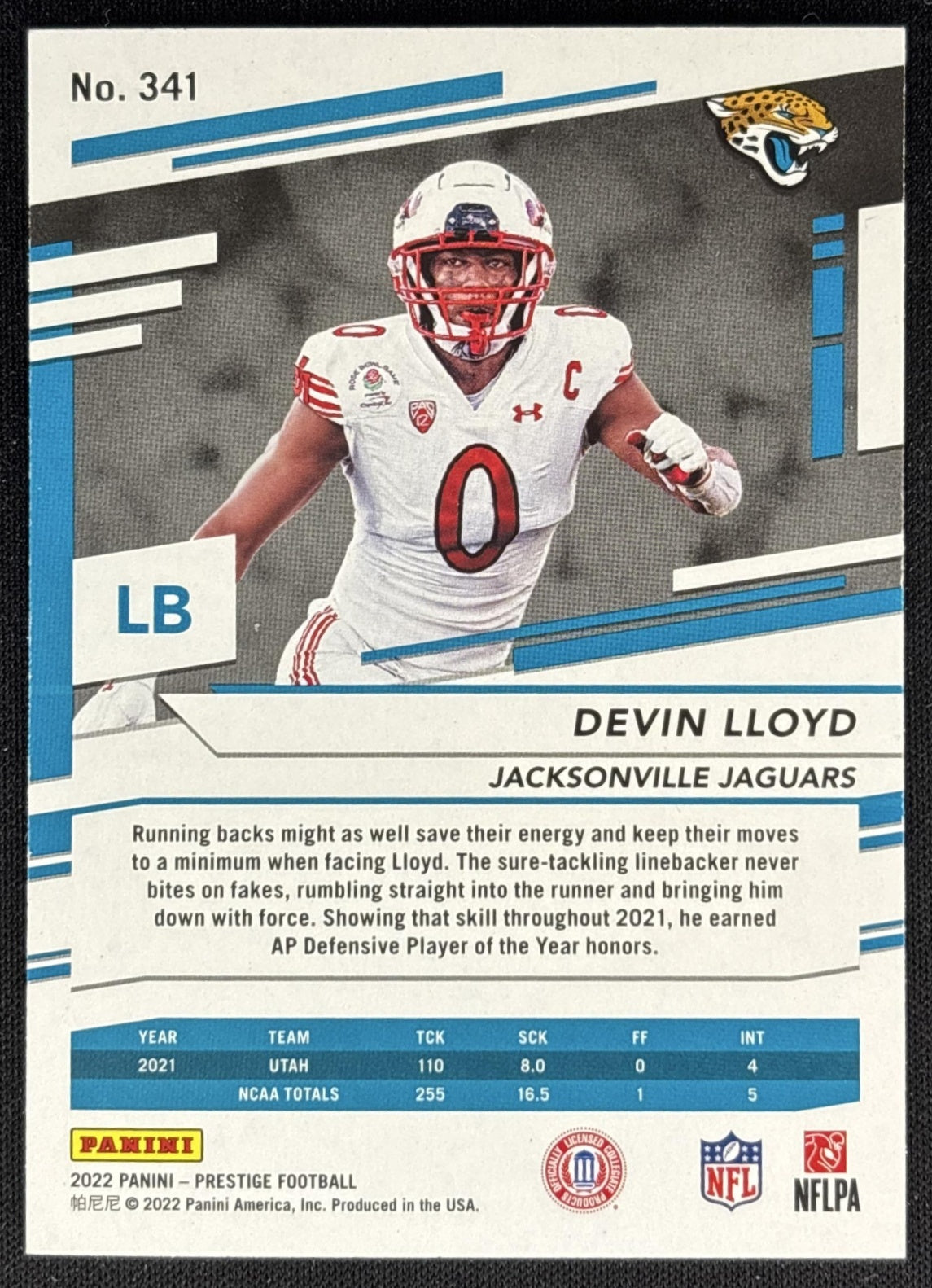 Devin Lloyd 2022 Panini Prestige Xtra Points Sunburst Jaguars Sports Trading Cards